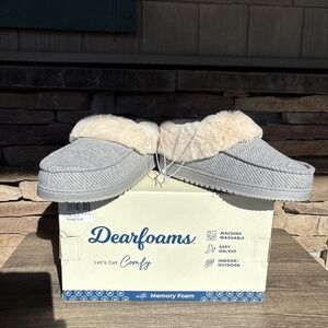 Dearfoams "Total Comfort" Women's Memory Foam Clog Slipper (Light Heather Grey)S